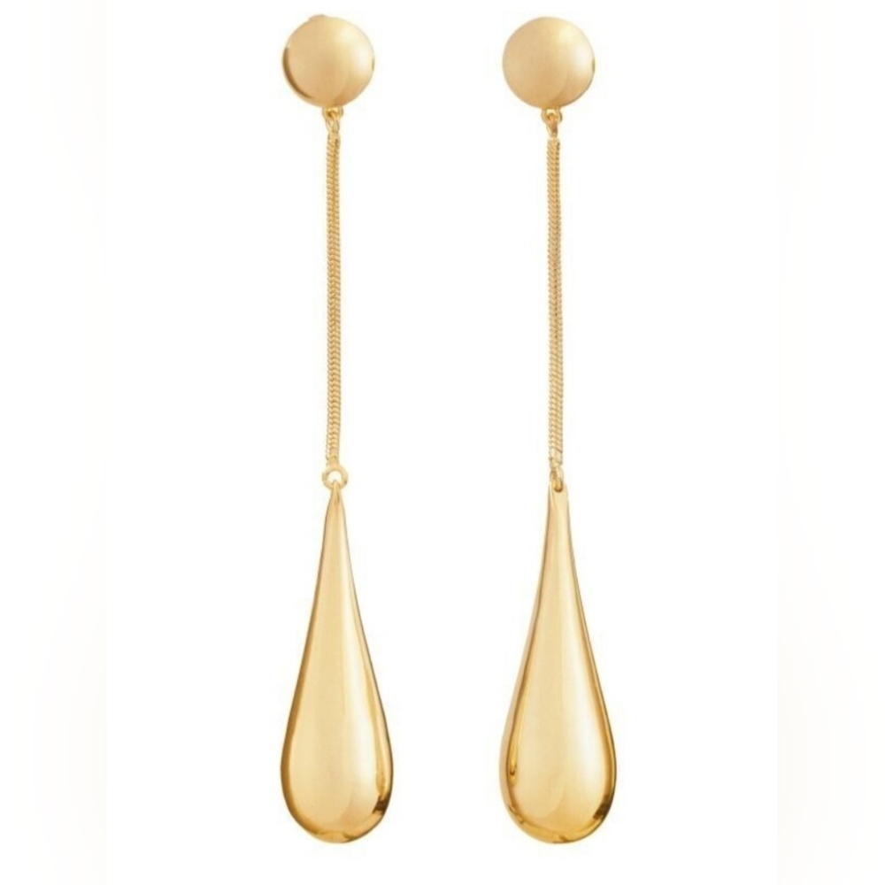 HM X Mugler Teardrop Pendant Earrings Gold